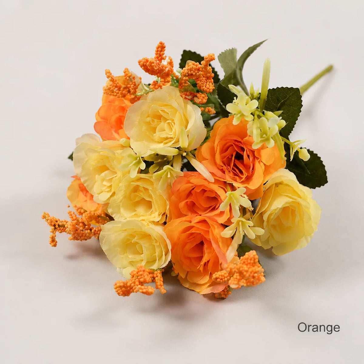 EVERIVELLE 10-Head Mini Artificial Rose Bouquet