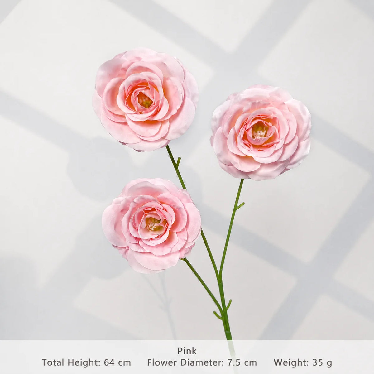 EVERIVELLE Three-Head Artificial Spray Rose Stem