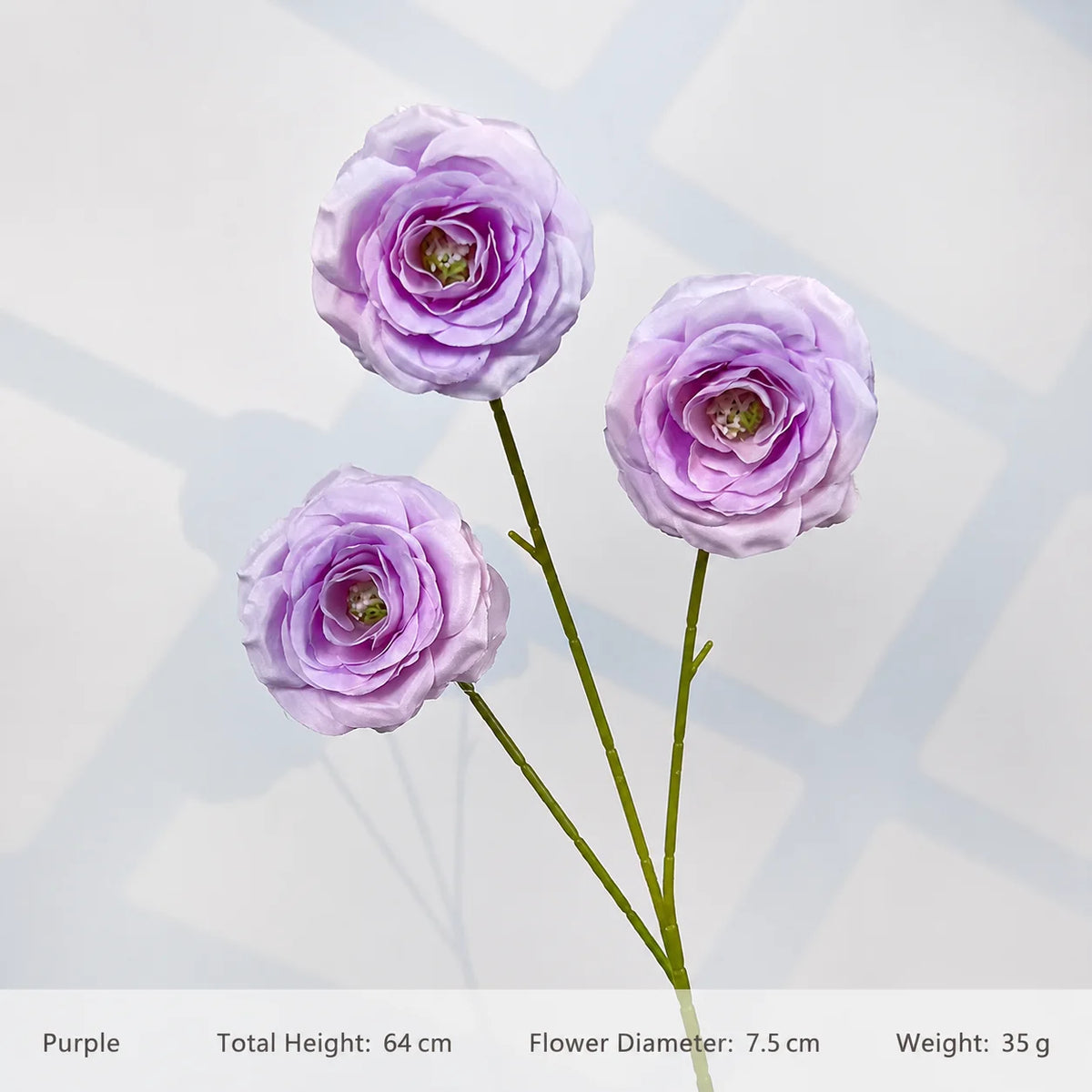 EVERIVELLE Three-Head Artificial Spray Rose Stem
