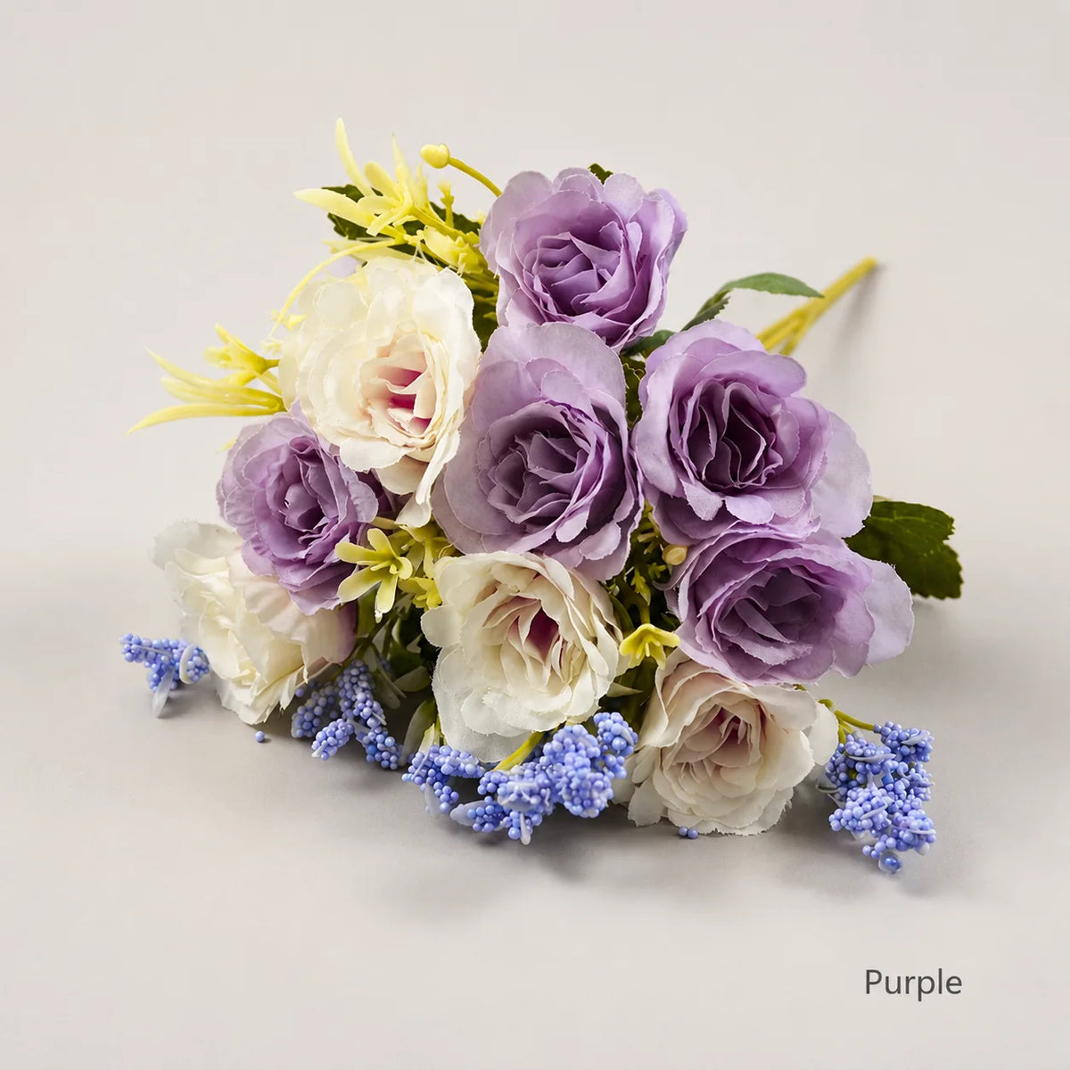 EVERIVELLE 10-Head Mini Artificial Rose Bouquet