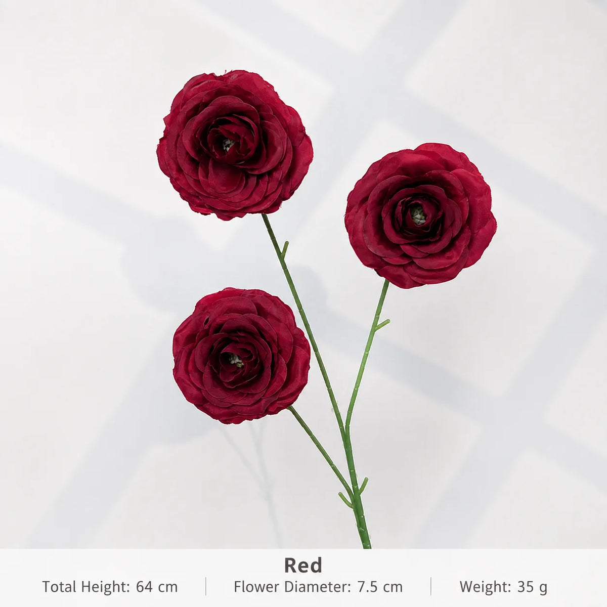 EVERIVELLE Three-Head Artificial Spray Rose Stem
