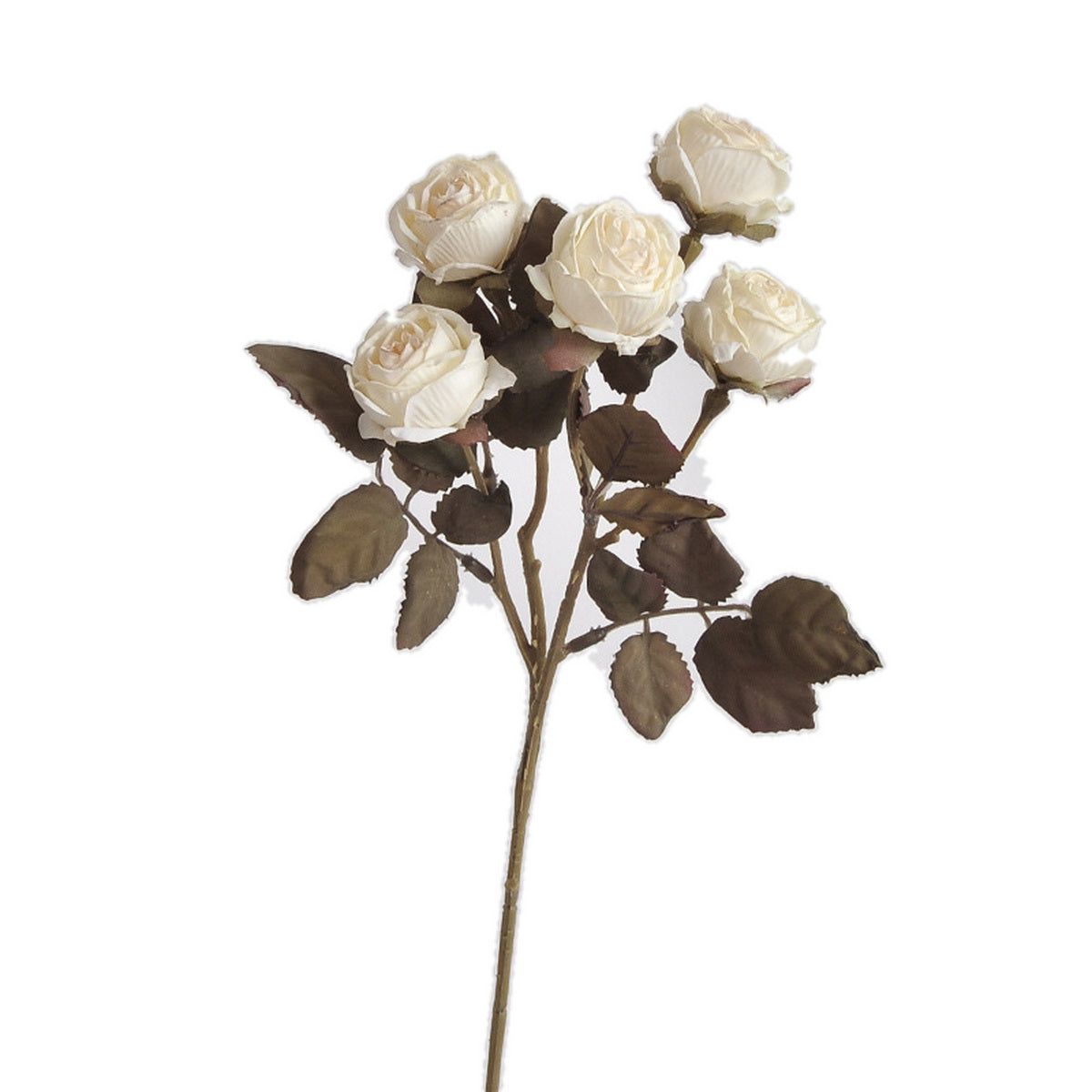 EVERIVELLE Five-Head Vintage Burnt-Edge Artificial Rose Stem