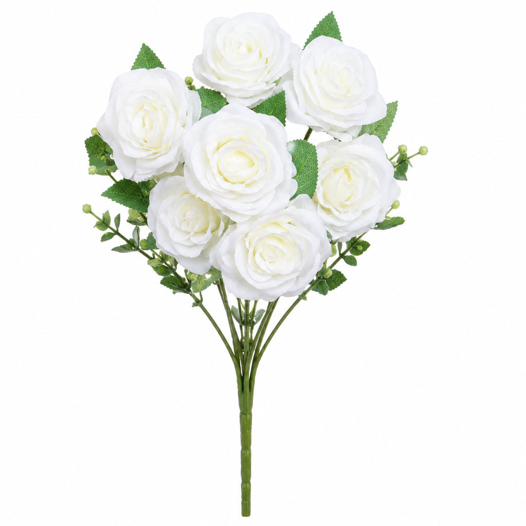 EVERIVELLE 17.3-Inch Seven-Head Artificial Rose Bouquet