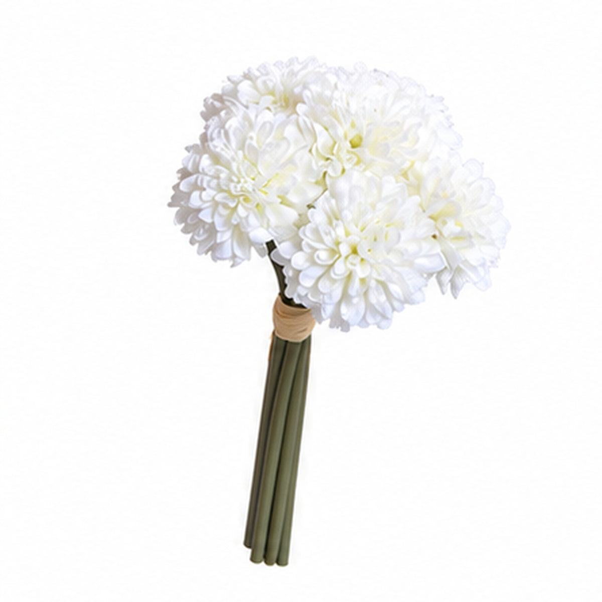 EVERIVELLE 7.5-Inch Six-Stem Mini Pom-Pom Chrysanthemum Bouquet