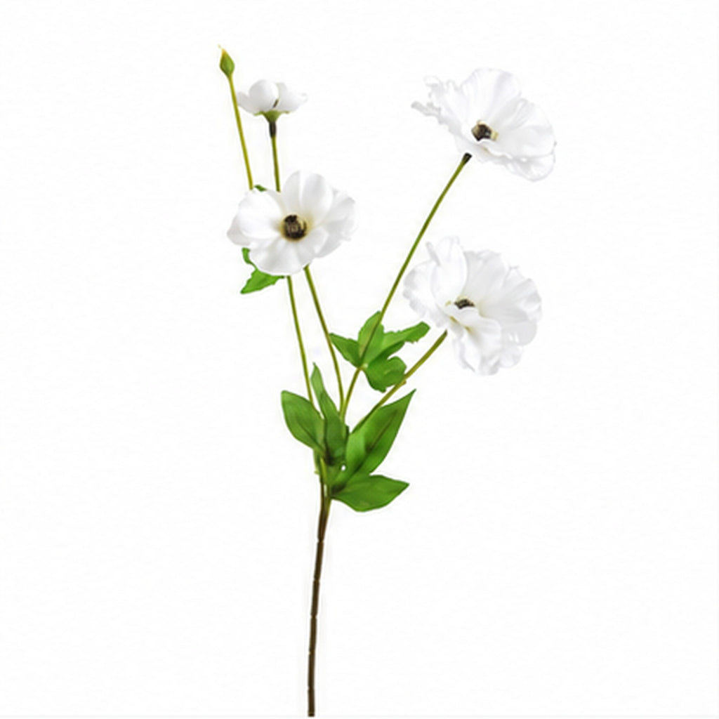 EVERIVELLE 19.3-Inch Three-Head Artificial Butterfly Ranunculus Spray