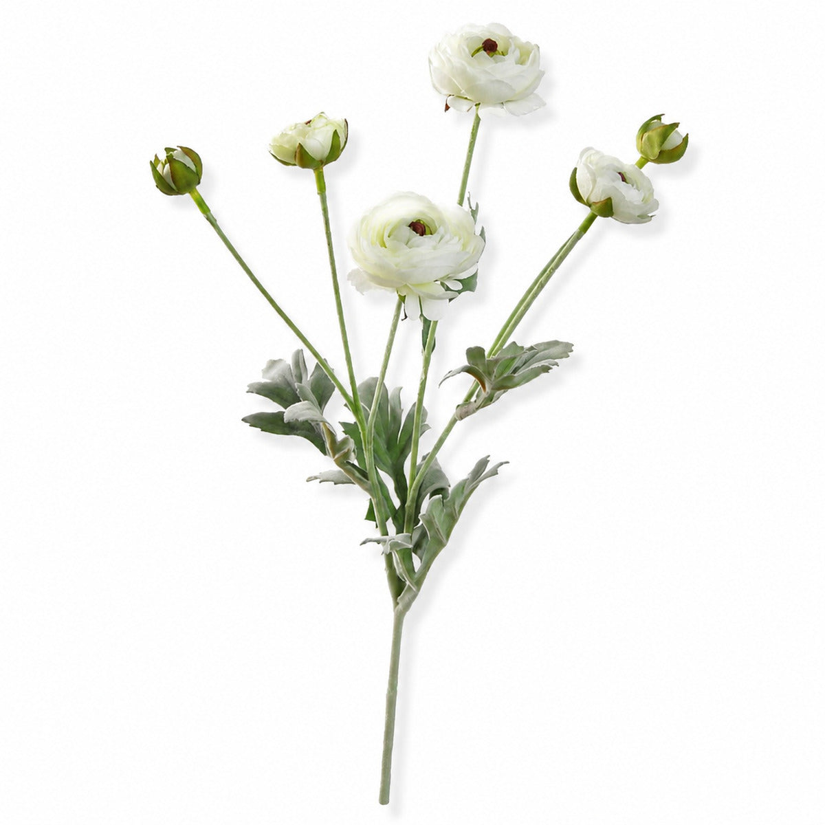 EVERIVELLE 27.2-Inch Six-Head Flocked Artificial Ranunculus Stem