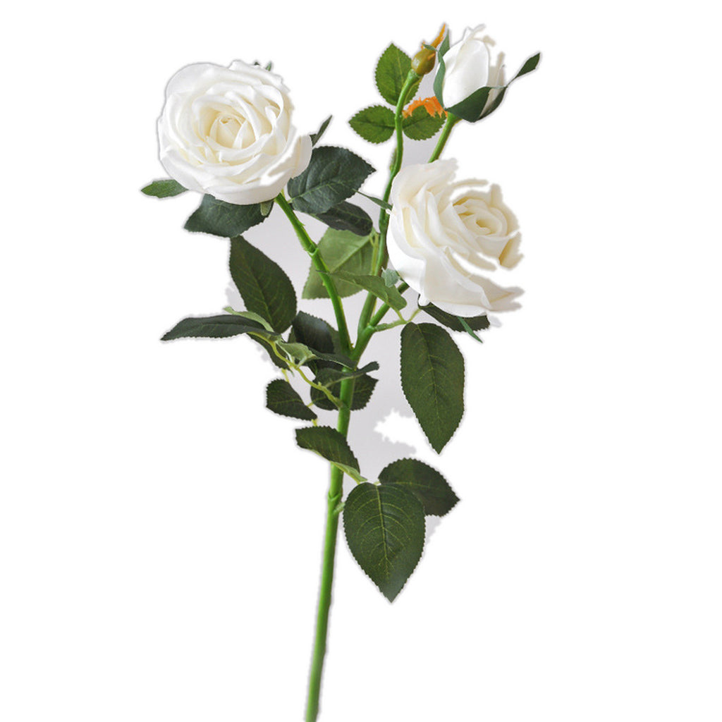 EVERIVELLE 28.7-Inch Three-Head Real-Touch Artificial Rose Stem