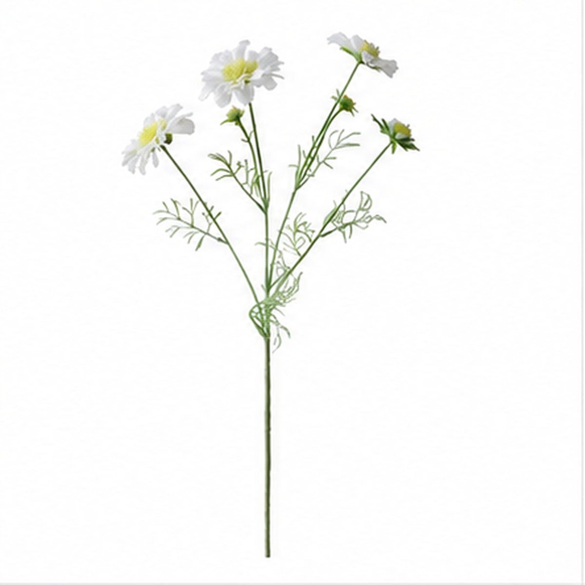 EVERIVELLE 23.6-Inch Four-Head Flocked Artificial Pincushion Flower Stem