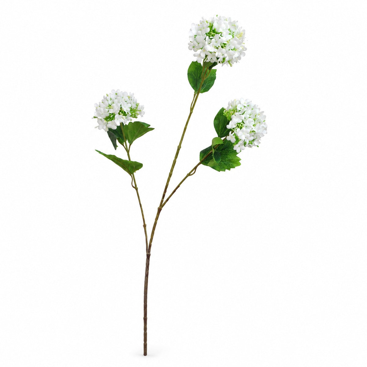 EVERIVELLE Three-Head Artificial Snowball Hydrangea Stem