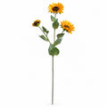 EVERIVELLE 25.6-Inch Three-Head Flocked Artificial Sunflower Stem