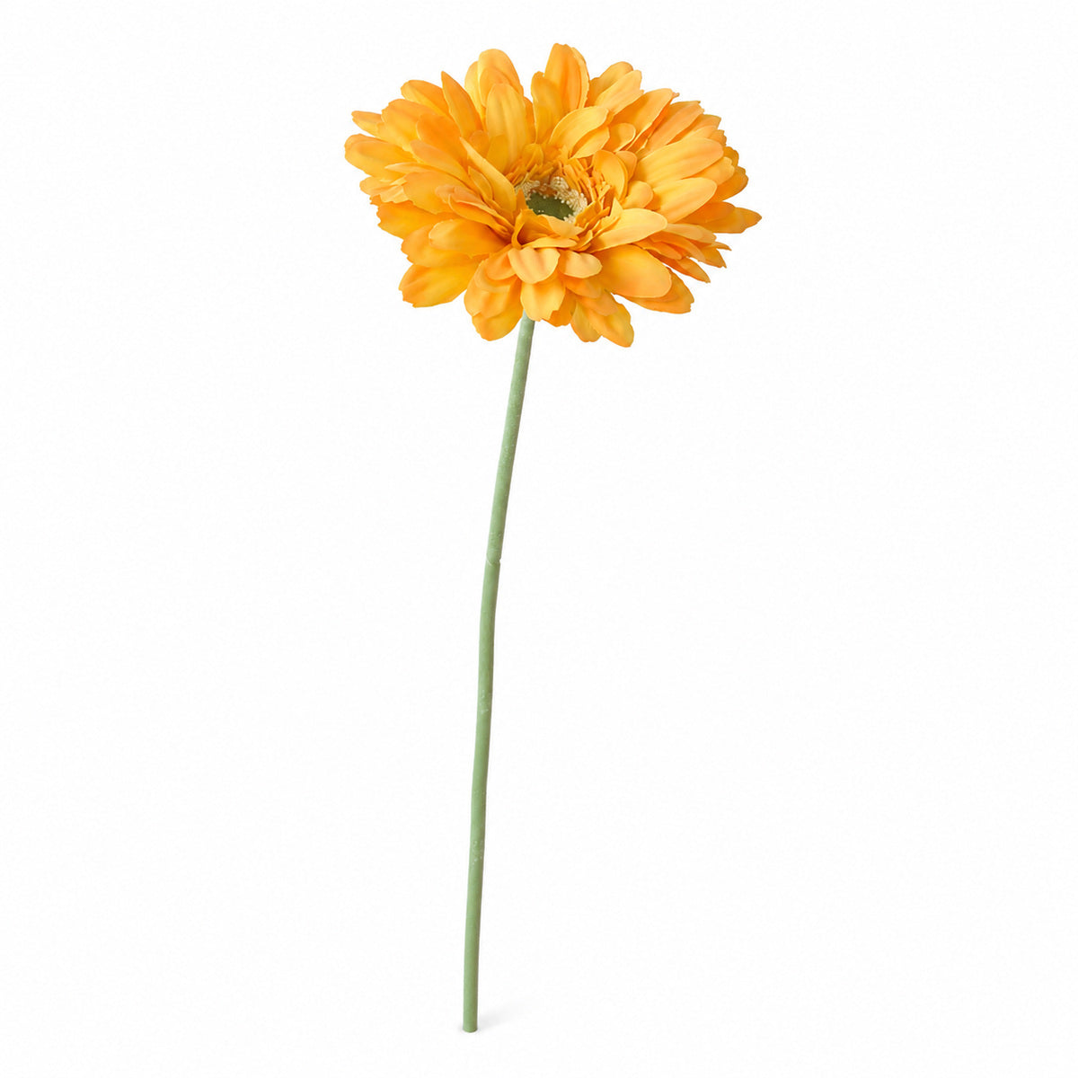 Yellow 30.7-Inch Flocked Artificial Queen Cosmos Stem on a pure white background