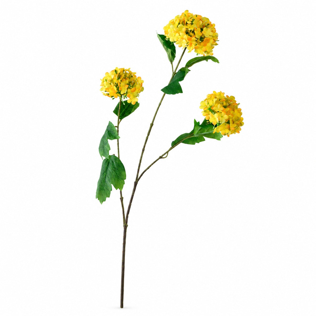 EVERIVELLE Three-Head Artificial Snowball Hydrangea Stem